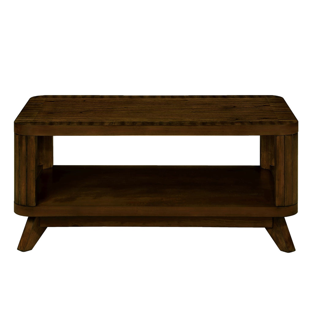 Walnut Coffee Table with Open Lower Shelf