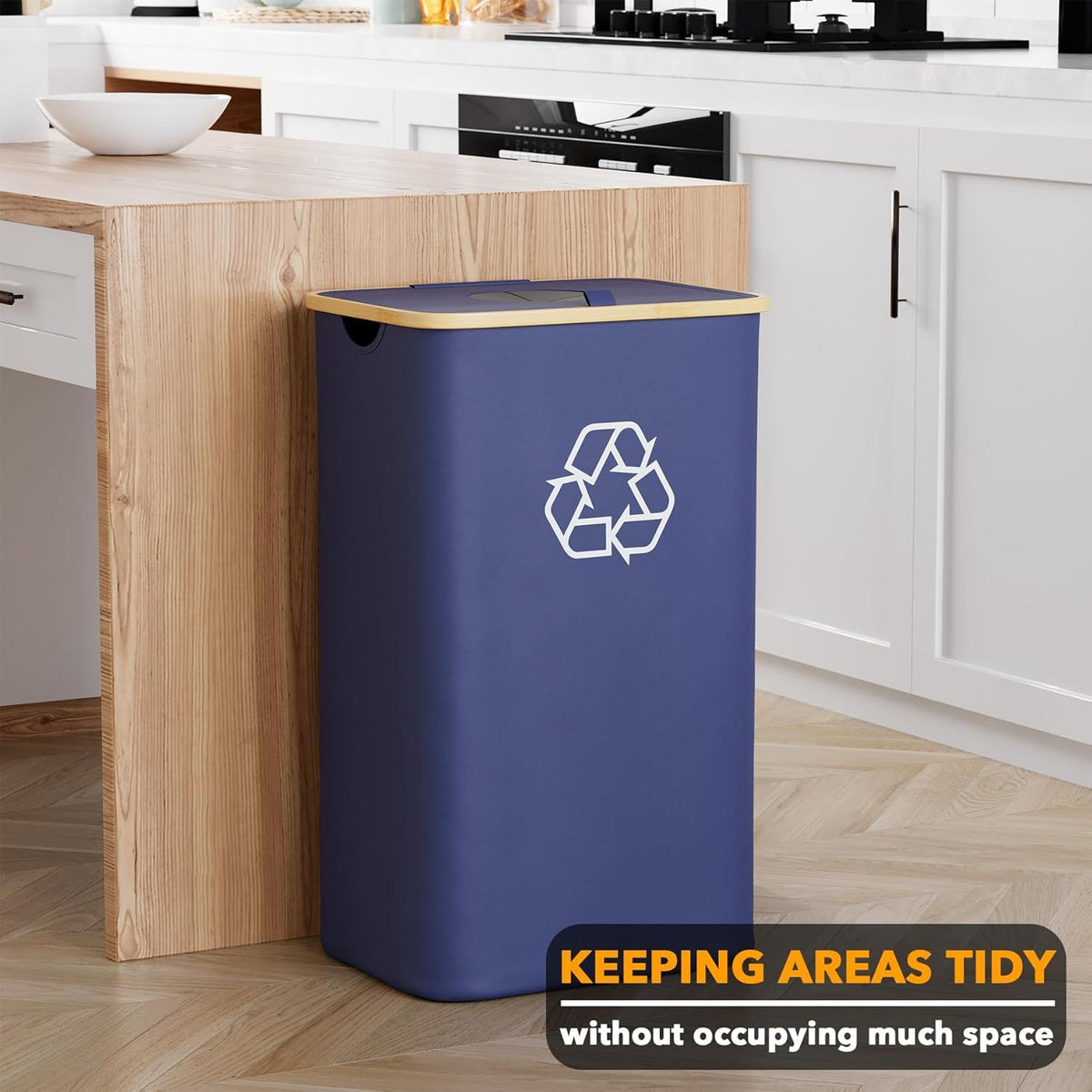 Hands-Free Kitchen Recycling Bin with Two Inner Bags