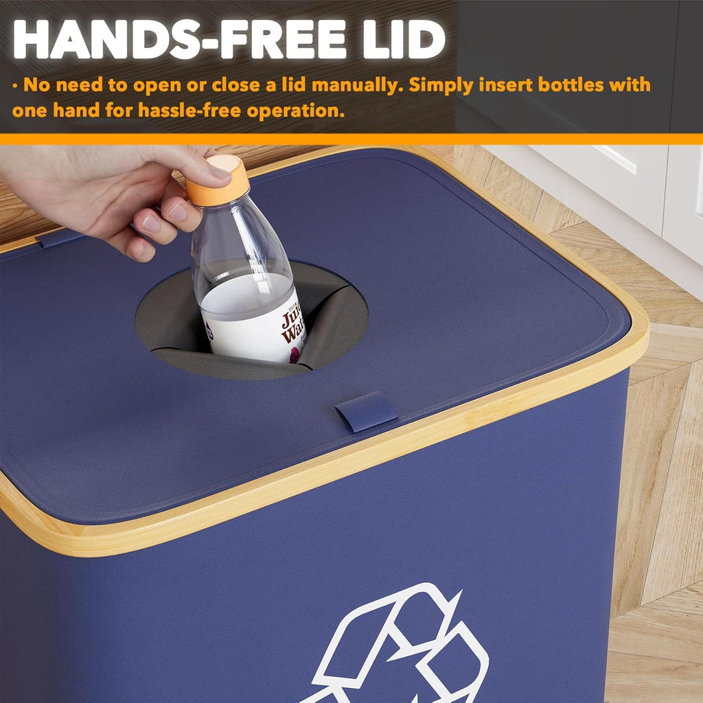 Hands-Free Kitchen Recycling Bin with Two Inner Bags