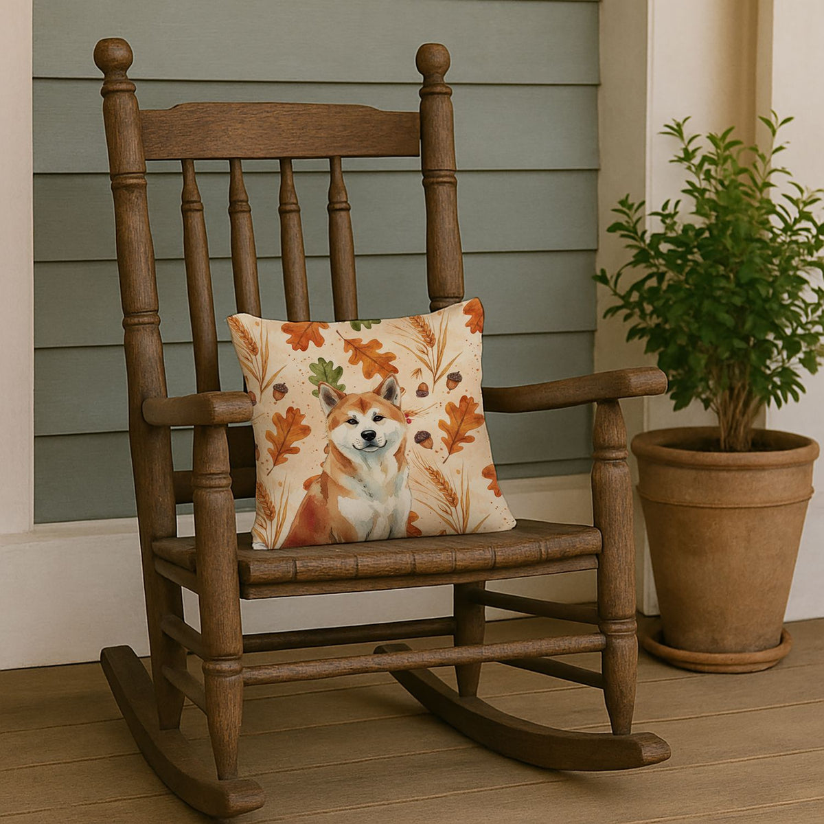 Red Akita Heirloom Fall Accent Pillow