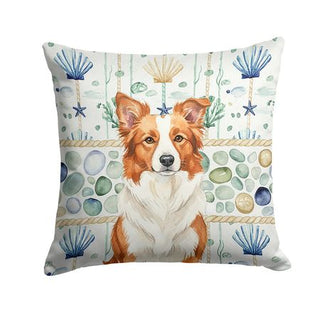 Red and White Border Collie Coastal Accent Pillow