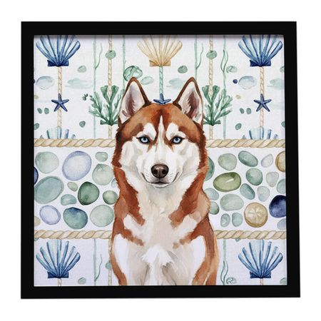 Coastal Sea Glass Siberian Husky Wall Art