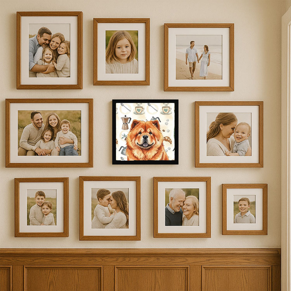 Red Chow Chow Coffee Bar Framed Wall Art