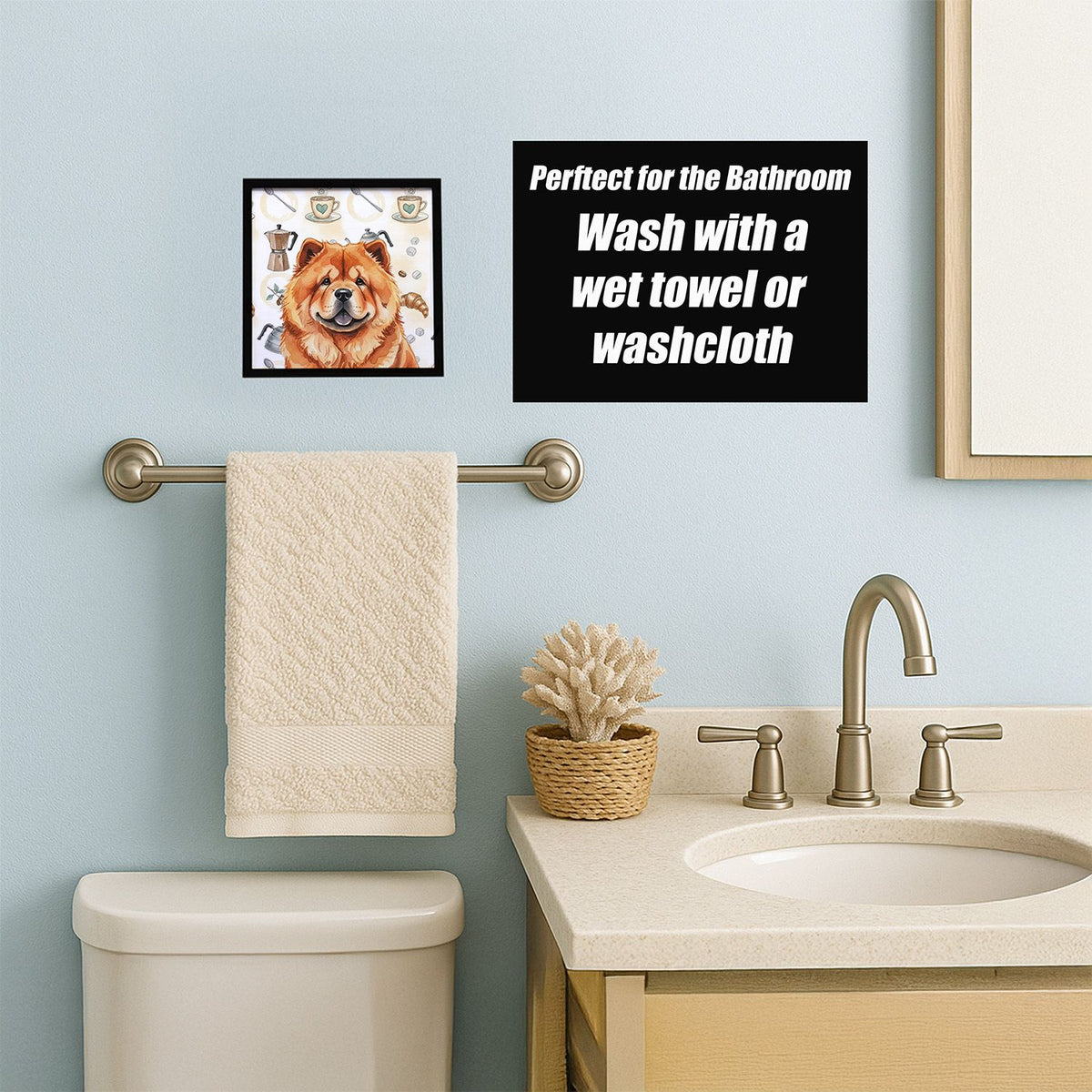 Red Chow Chow Coffee Bar Framed Wall Art