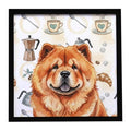 Red Chow Chow Coffee Bar Framed Wall Art