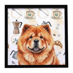 Red Chow Chow Coffee Bar Framed Wall Art