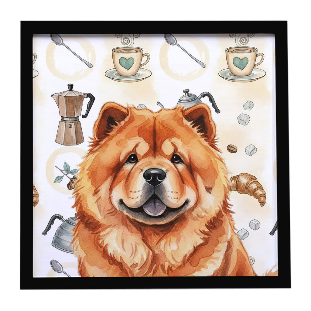 Red Chow Chow Coffee Bar Framed Wall Art