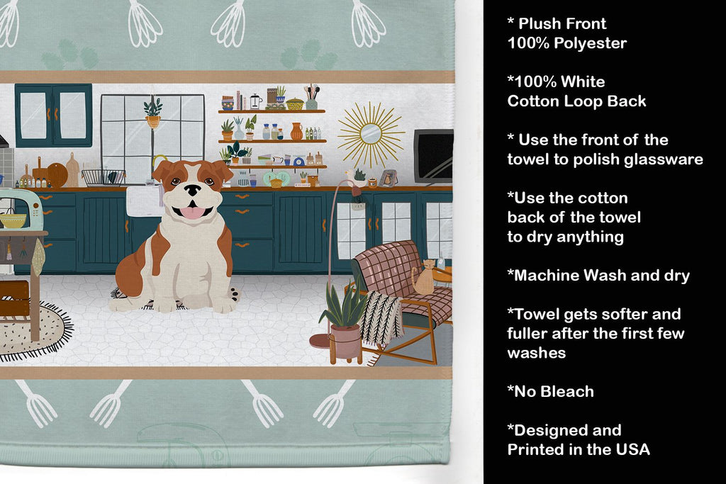 Red English Bulldog Master Dog Chef Kitchen Towel
