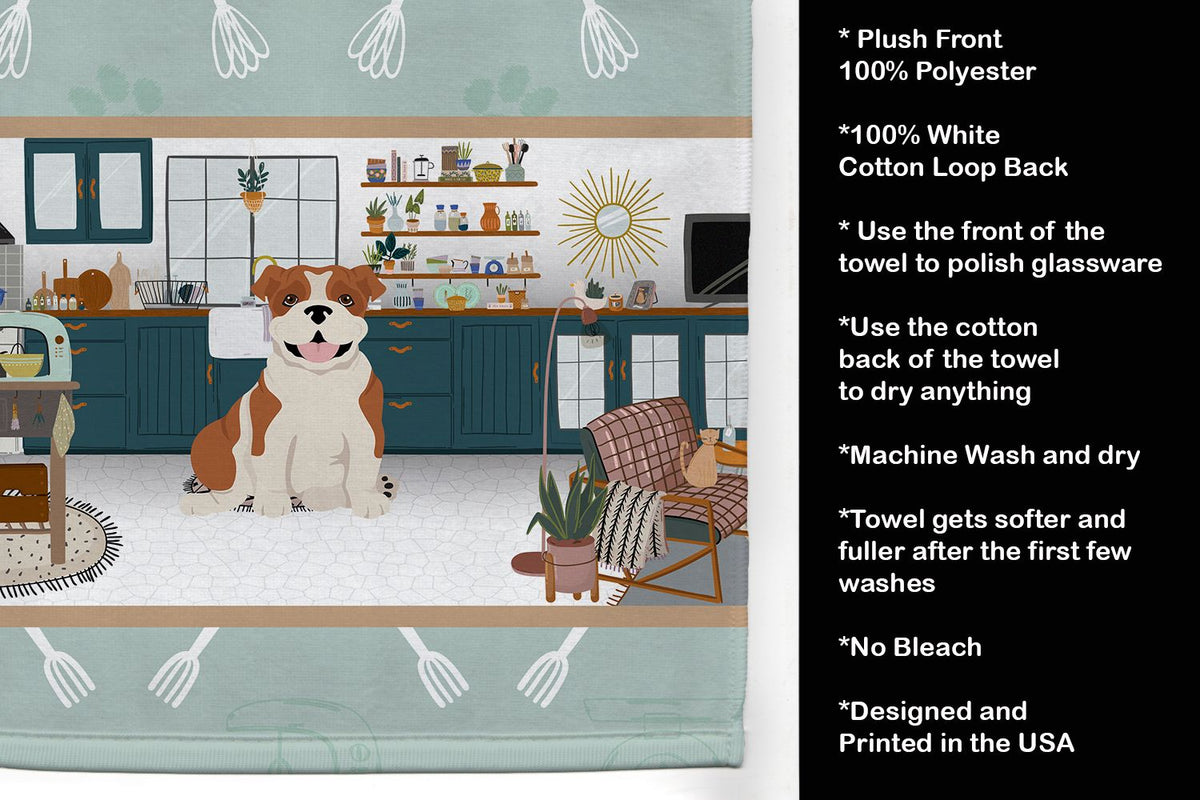 Red English Bulldog Master Dog Chef Kitchen Towel