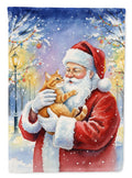 Holiday House Flag with Festive Santa and Animal Design – Large Double-Sided Outdoor Decoration