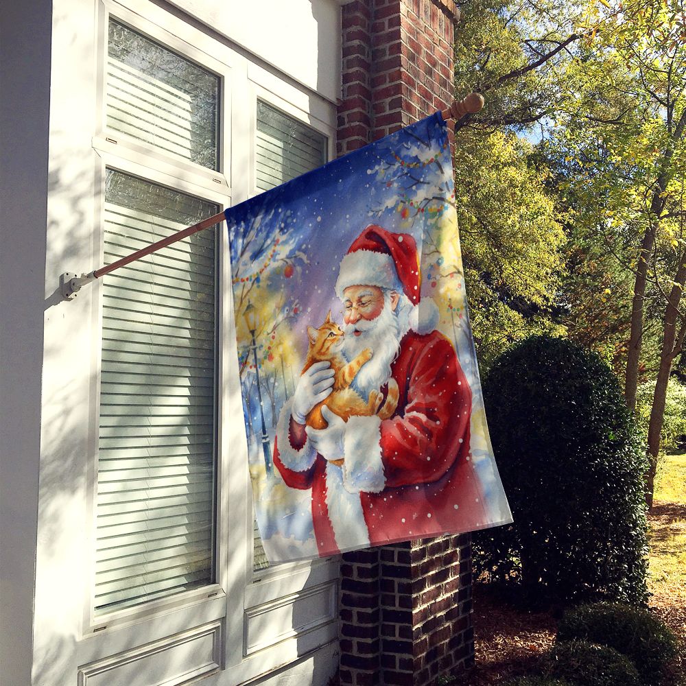Holiday House Flag with Festive Santa and Animal Design – Large Double-Sided Outdoor Decoration