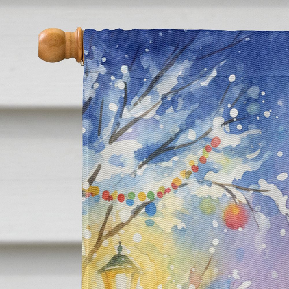 Holiday House Flag with Festive Santa and Animal Design – Large Double-Sided Outdoor Decoration