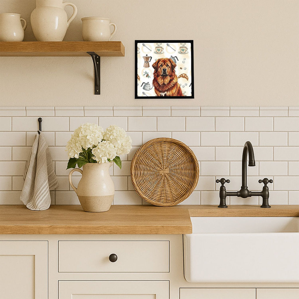 Red Gold Tibetan Mastiff Coffee Bar Framed Print