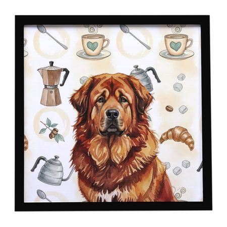 Red Gold Tibetan Mastiff Coffee Bar Framed Print
