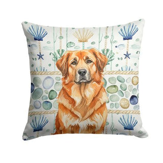 Red Leonberger Coastal Sea Glass Accent Pillow