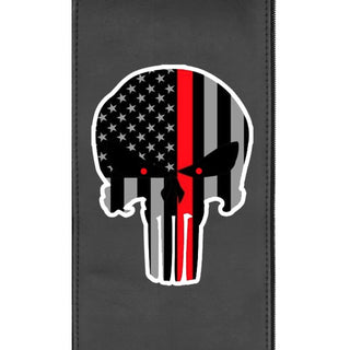 Red Line Skull Embroidered Zipchair Logo Panel