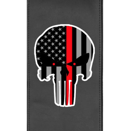 Red Line Skull Embroidered Zipchair Logo Panel
