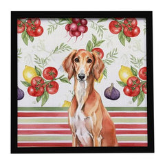 Red Saluki Vegetable Framed Wall Art