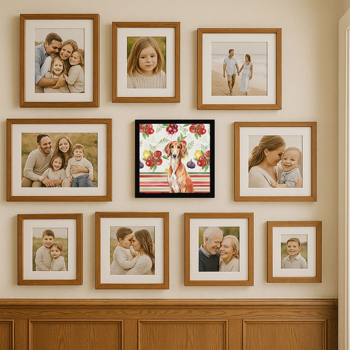 Red Saluki Vegetable Framed Wall Art
