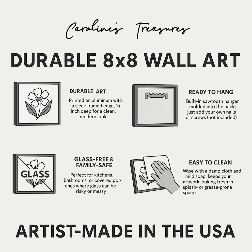 Red Shar Pei Coastal Sea Glass Framed Wall Art