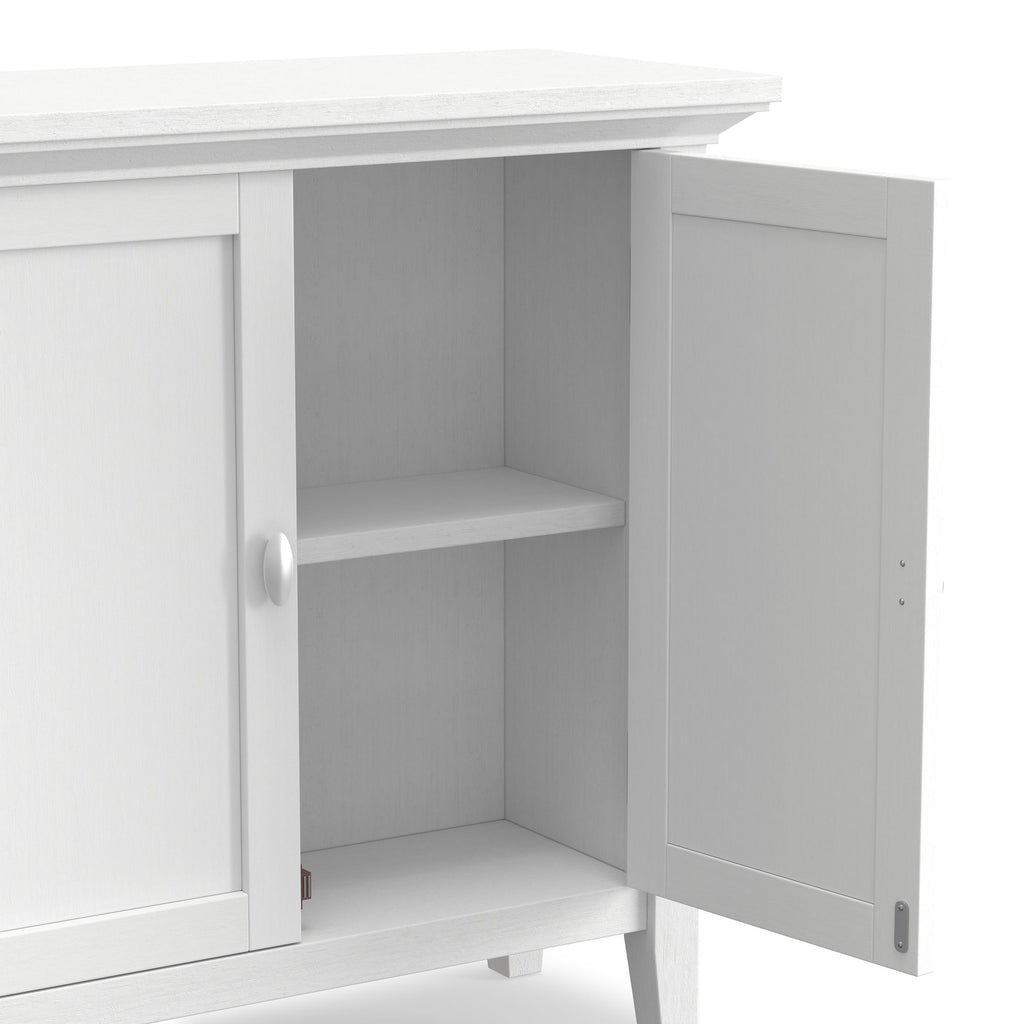 Redmond 32- Solid Wood Storage Cabinet with Adjustable Shelves in White