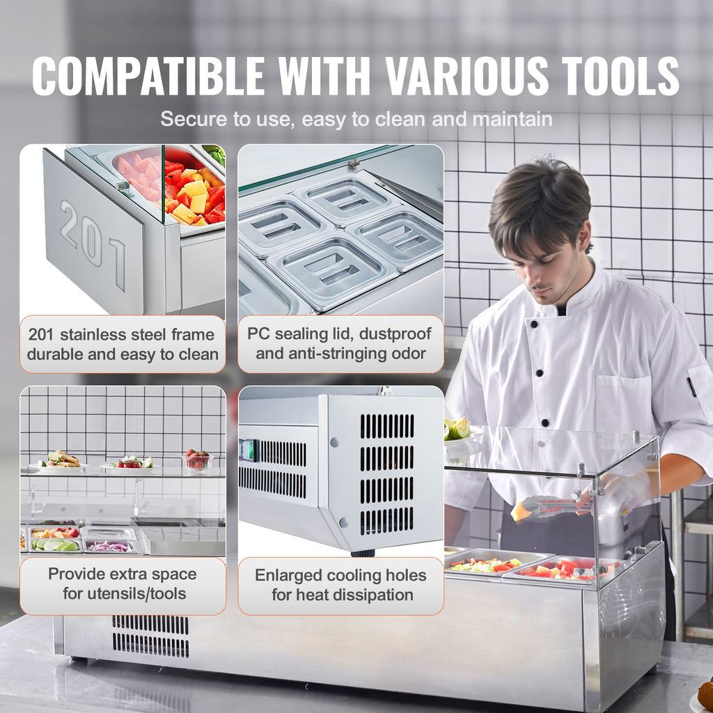 Commercial Refrigerated Condiment Prep Station