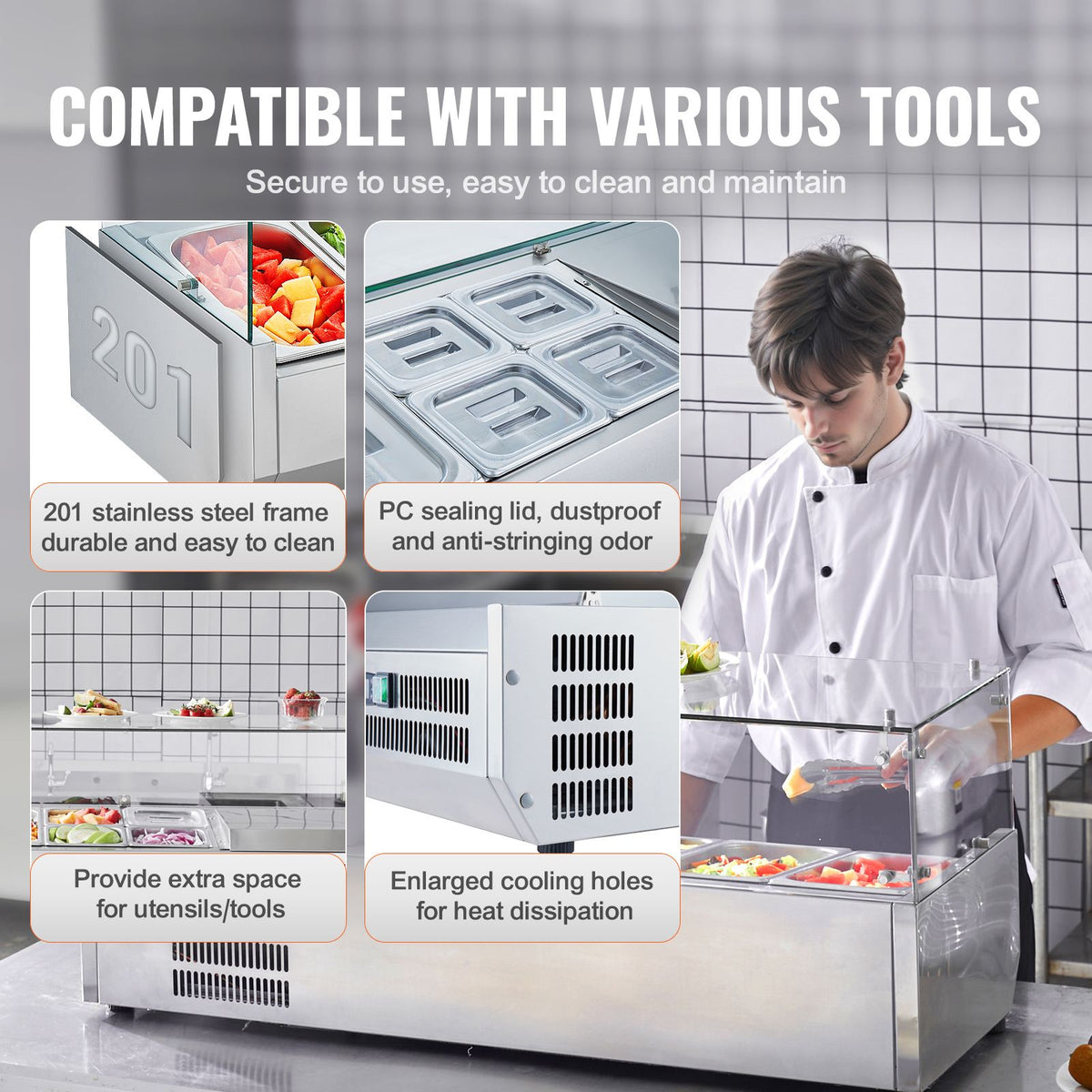 Commercial Refrigerated Condiment Prep Station