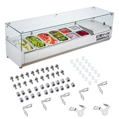 Commercial Refrigerated Condiment Prep Station with Efficient Cooling and Modular Tray System