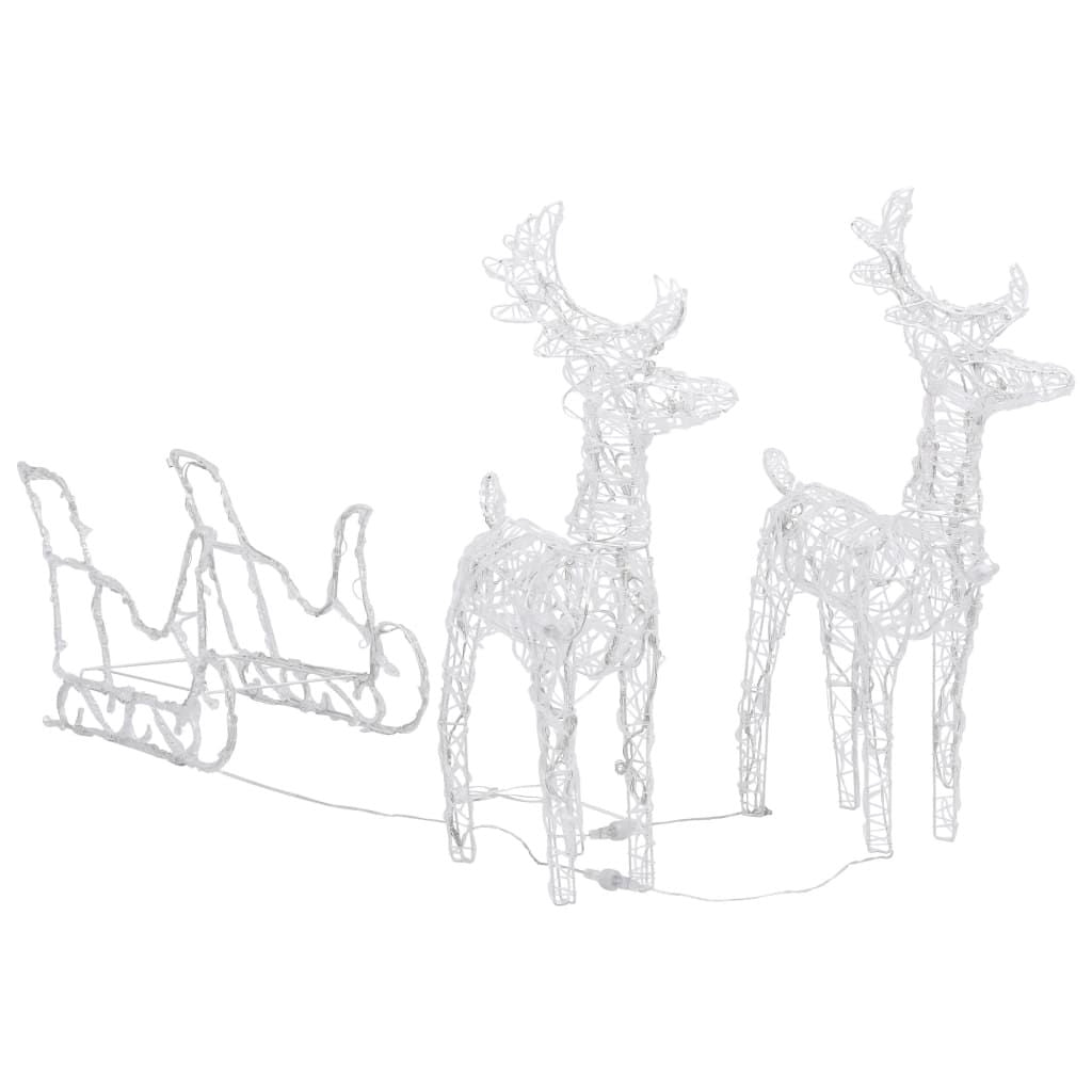 Glowing Reindeer and Sleigh Christmas Yard Display