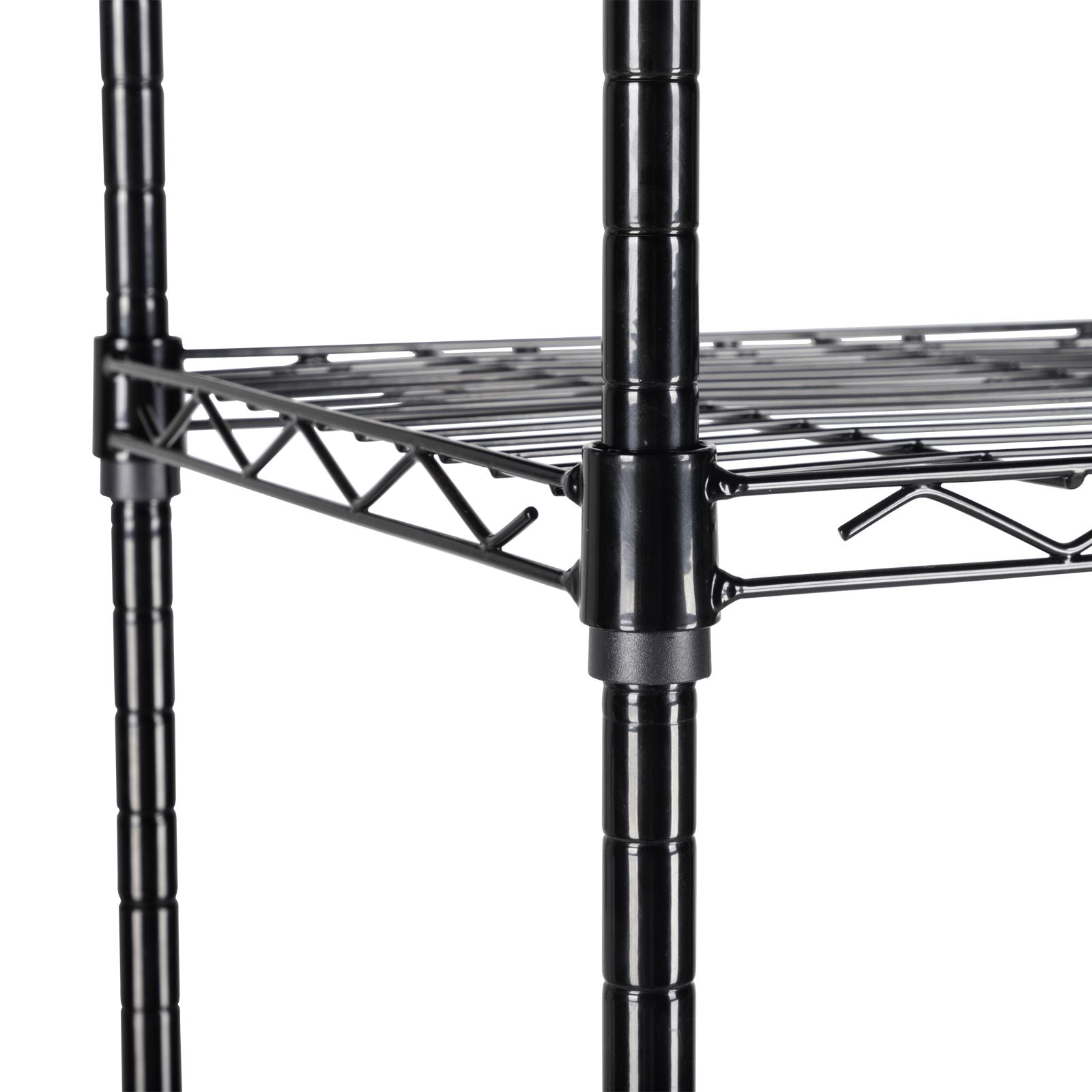 6-Tier Adjustable Carbon Steel Storage Rack with Wheels and Hooks