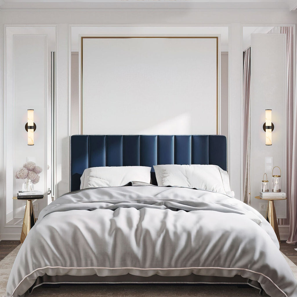 Veined Faux-Marble Indoor Wall Sconce Pair