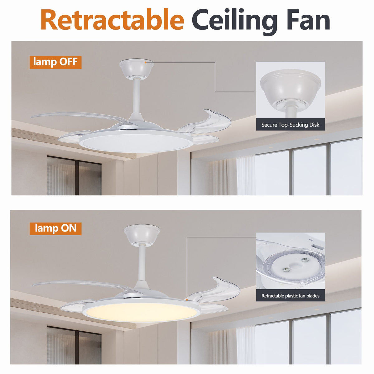 Ceiling Fan Light with Three Color Settings