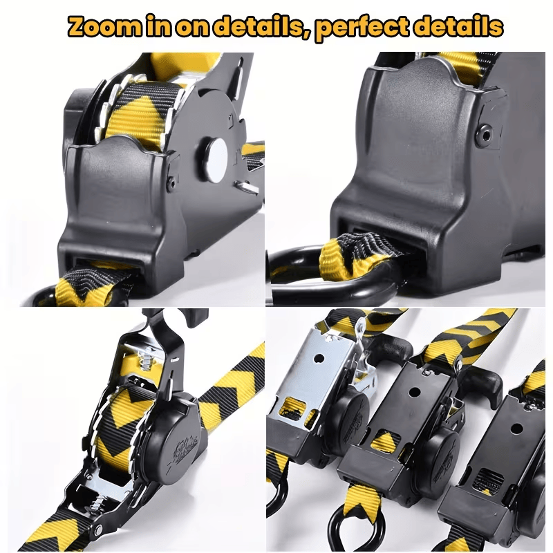Auto-Retracting Ratchet Tie-Down Straps
