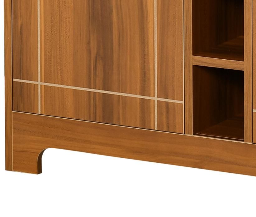 Retro Wine Cabinet Brown Sideboard Serving Bar with Glass Holders 1 Drawer for 6 Bottles