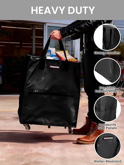 practical Rolling Shopping Tote with Wheels