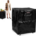 practical Rolling Shopping Tote with Wheels - Black Medium