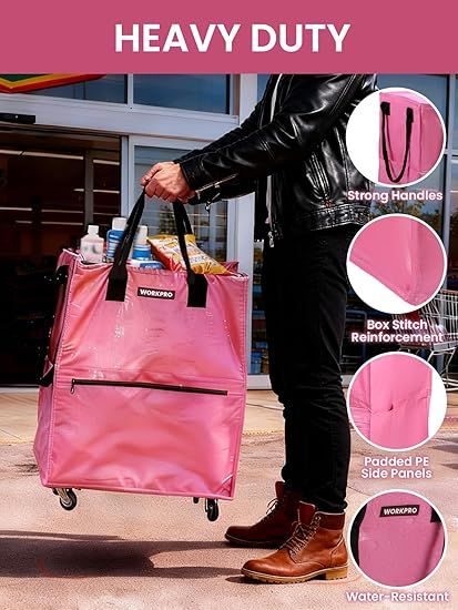 practical Rolling Shopping Tote with Wheels