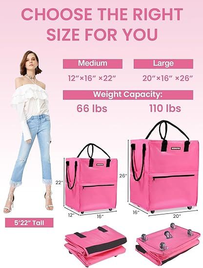 practical Rolling Shopping Tote with Wheels
