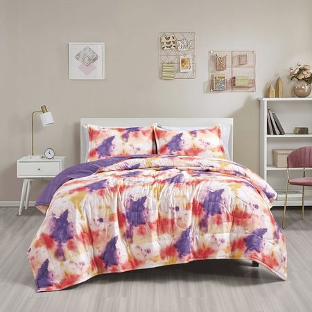 Reversible Watercolor Tie-Dye Bedspread Set