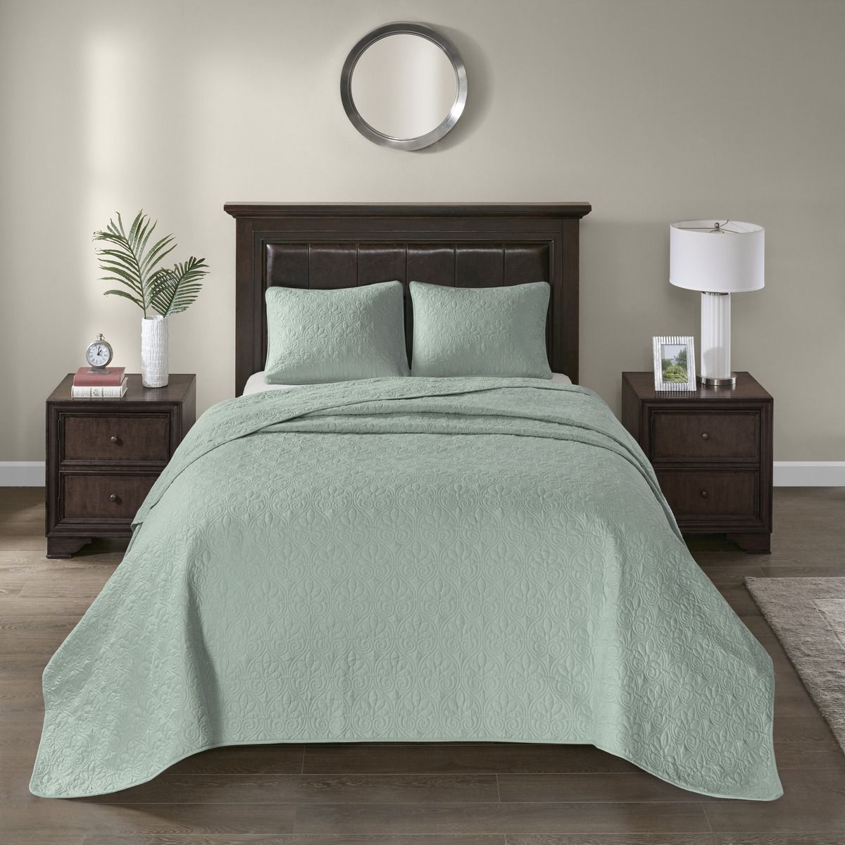 Seafoam Reversible Twin Bedspread Set