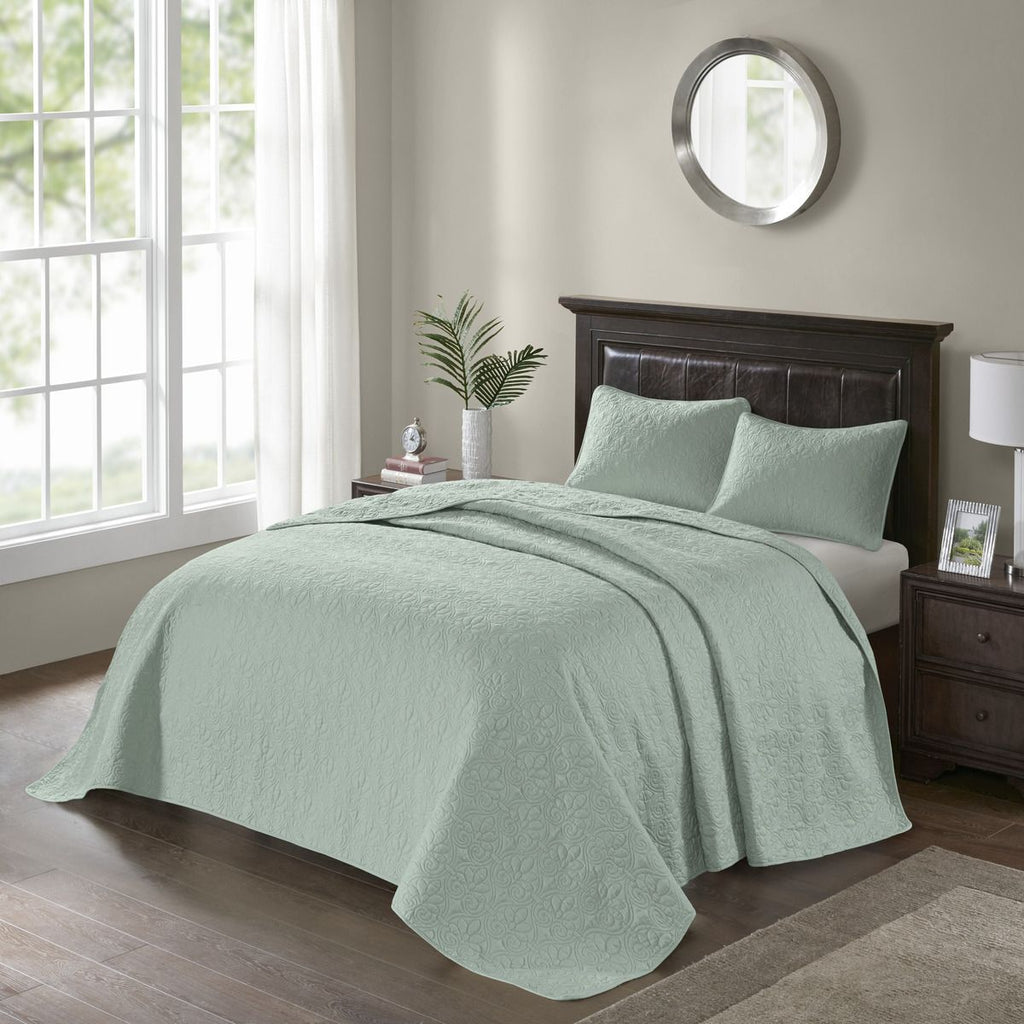 Seafoam Reversible Twin Bedspread Set