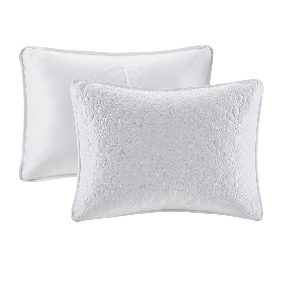 White Reversible Quilted Bedspread Set