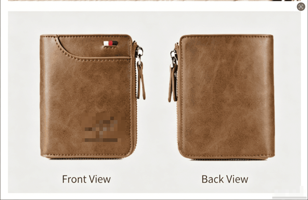 RFID Blocking Mini Zipper Card Wallet, Vintage Oil Wax Leather Credit Card Holder for Men