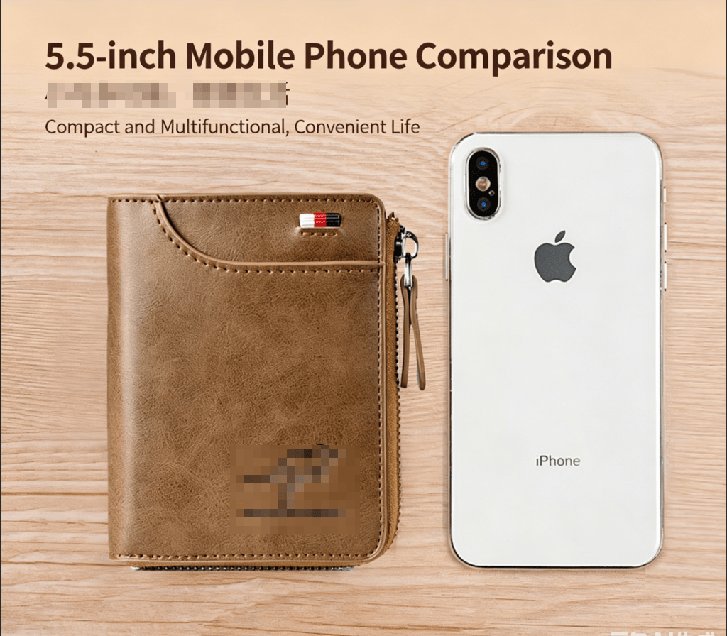 RFID Blocking Mini Zipper Card Wallet, Vintage Oil Wax Leather Credit Card Holder for Men