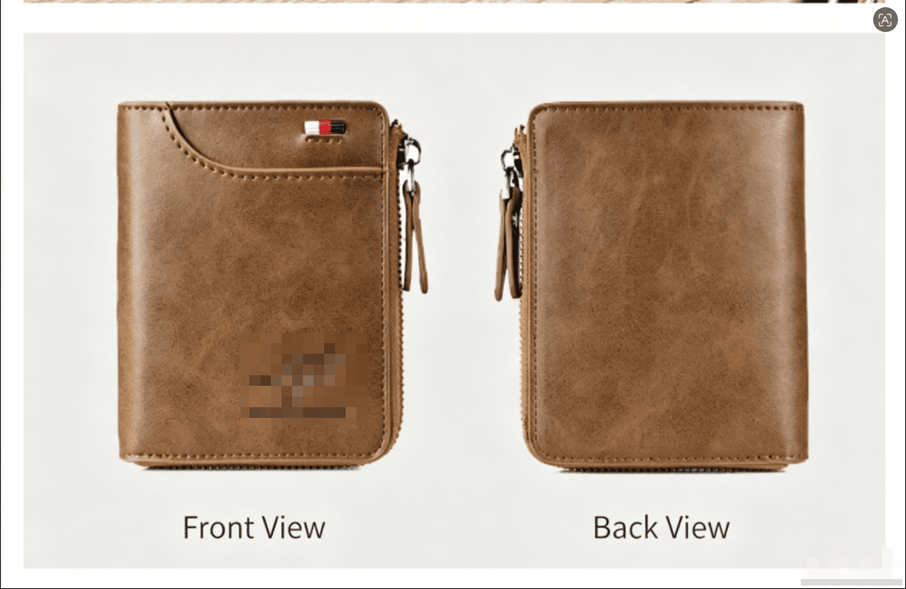 RFID Blocking Mini Zipper Card Wallet, Vintage Oil Wax Leather Credit Card Holder for Men