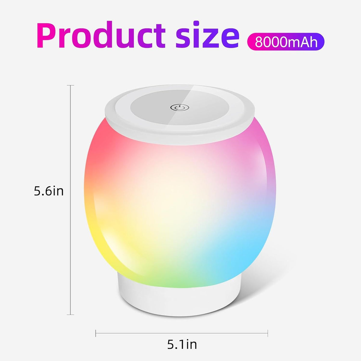 RGB Mood Light with Touch, Remote, and Timer Controls