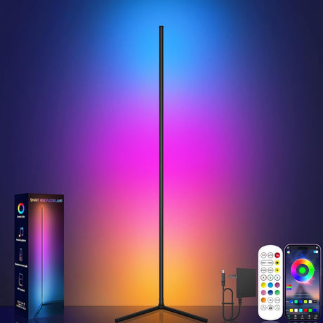 RGB Corner Floor Lamp with App Control and Music Sync