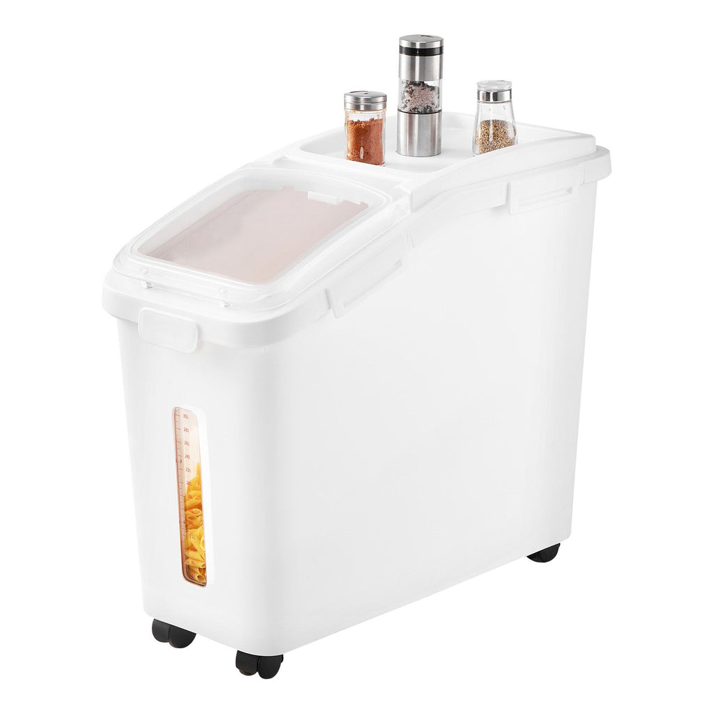 Rolling Rice and Dry Food Bin with Sealed Storage