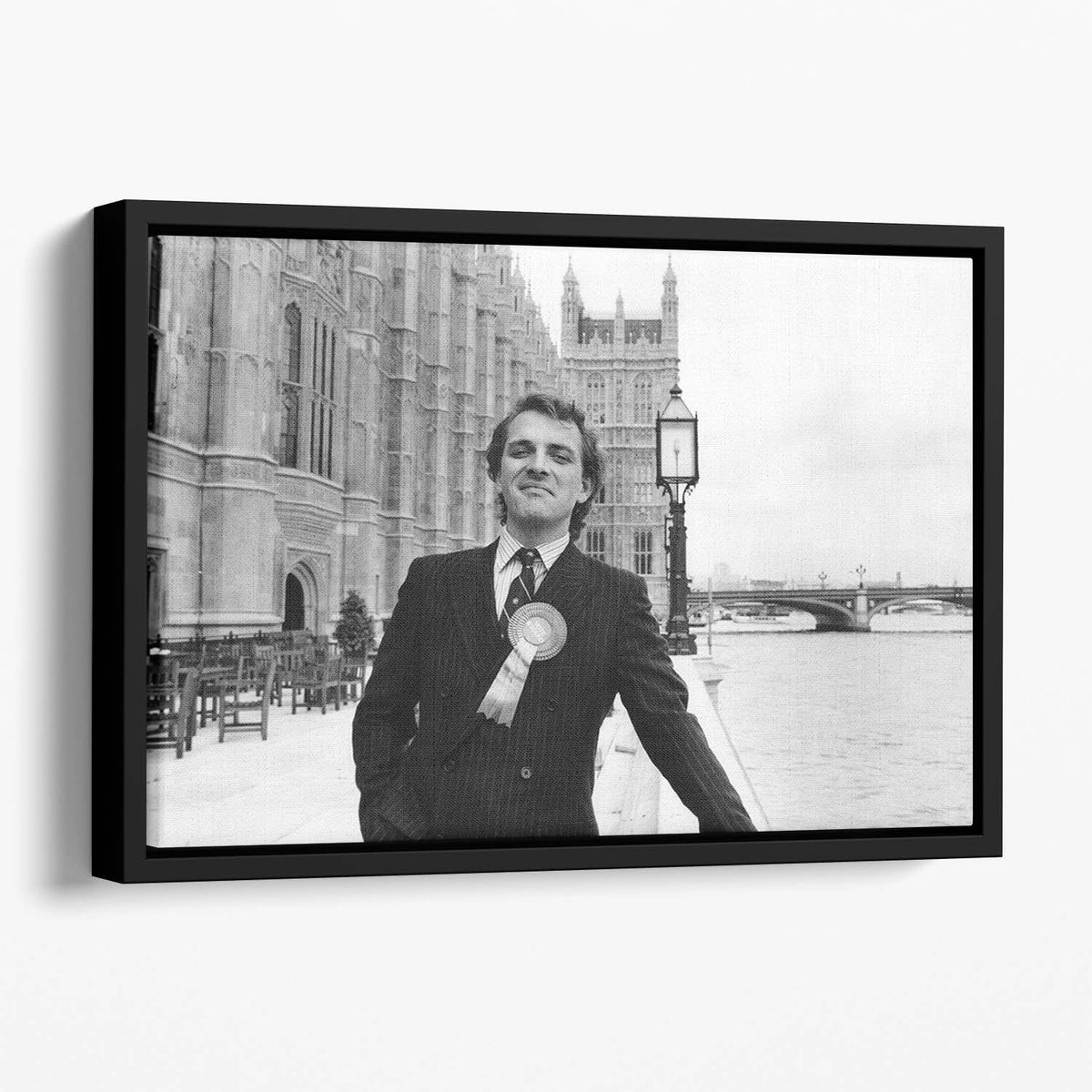 Rik Mayall as Alan B’Stard Floating Framed Wall Art