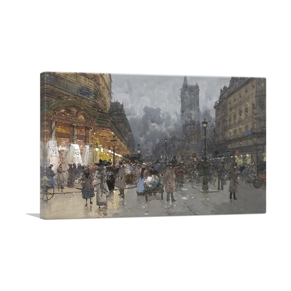 Rivoli Street With Saint-Jacques Tower Paris Canvas Art